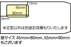 窓付長3封筒イメージ